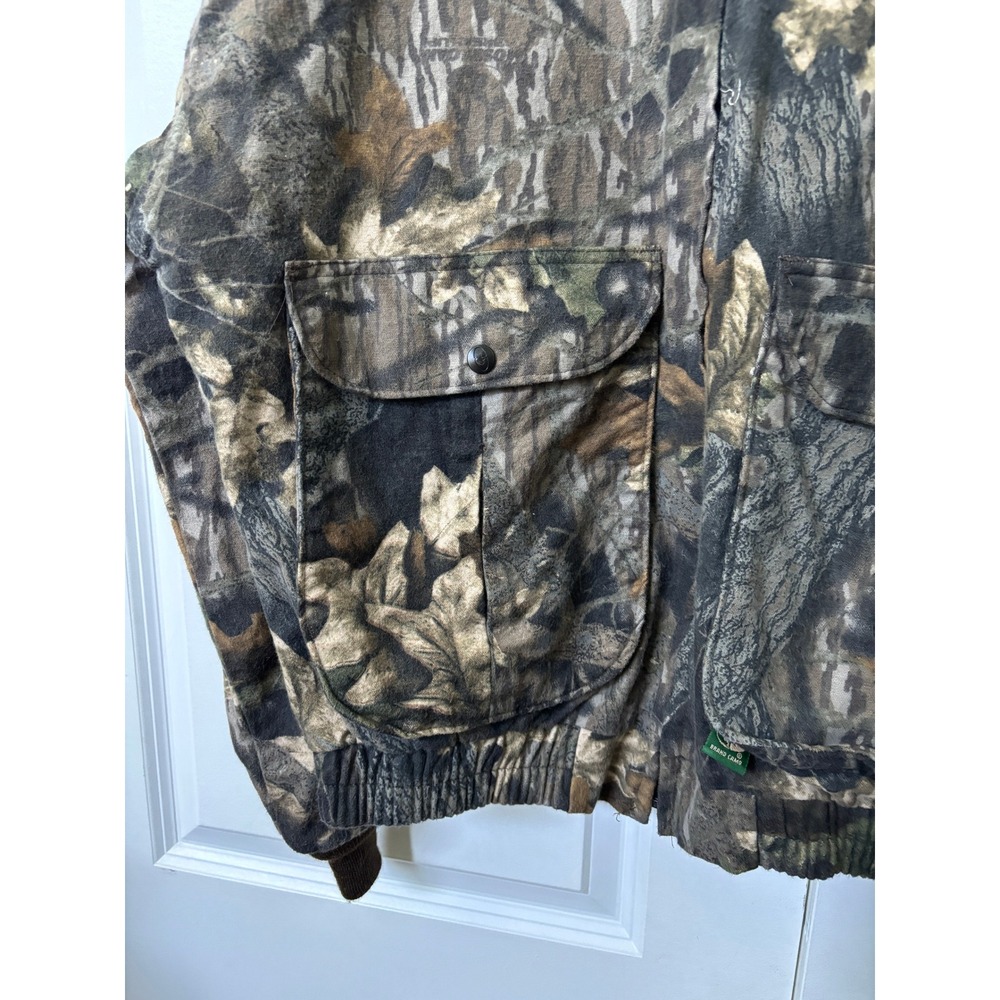Mossy Oak Camo Bomber Jacket Mens Large Vintage 100 Cotton Full Zip Made in USA - Picture 3 of 7